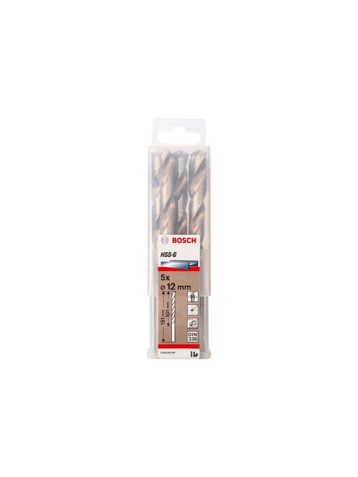 Bosch HSS-G Drill Bit 12 mm 5pcs
