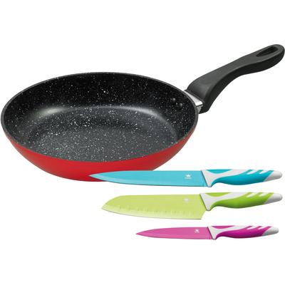 Bratpfanne KING, rot, H:5,5cm Ø:28cm, Pfannen, Bratpfanne, Ø 28 cm, formstabiler Thermoboden, Induktion, Keramikbeschichtung