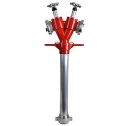 Hydrantenstandrohr, DN 80, mit Absperrung, drehbar, Abgang 2 x Storz C, L: 980mm
