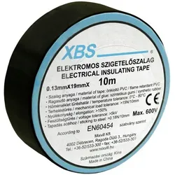 XBS Isolierband schwarz PVC 0,13mm x 19mm 10m Klebeband SZ10/B