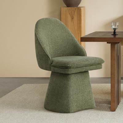 Spruce & Spring Darah Chenille Modern Upholstered Swivel Armless Dining Chair