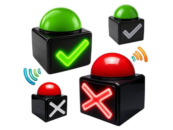 Relaxdays Lot de 4 buzzers son et lumière
