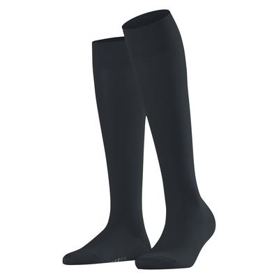 Kniestrümpfe FALKE "Cotton Touch", Damen, Gr. 39-42, 3146, graphite, Baumwollmischung, unifarben, Socken Kniestrümpfe, feines, elegantes Erscheinungsbild, aus Baumwolle, atmungsaktiv