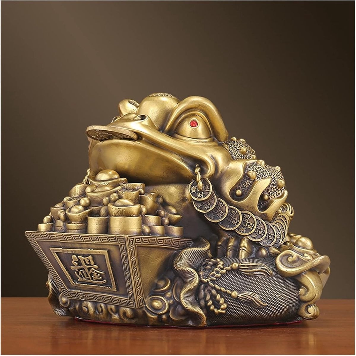 Messing Gouden Pad Decoratie Ornament met Fijne Textuur, Goud, Hoogte: 12 cm