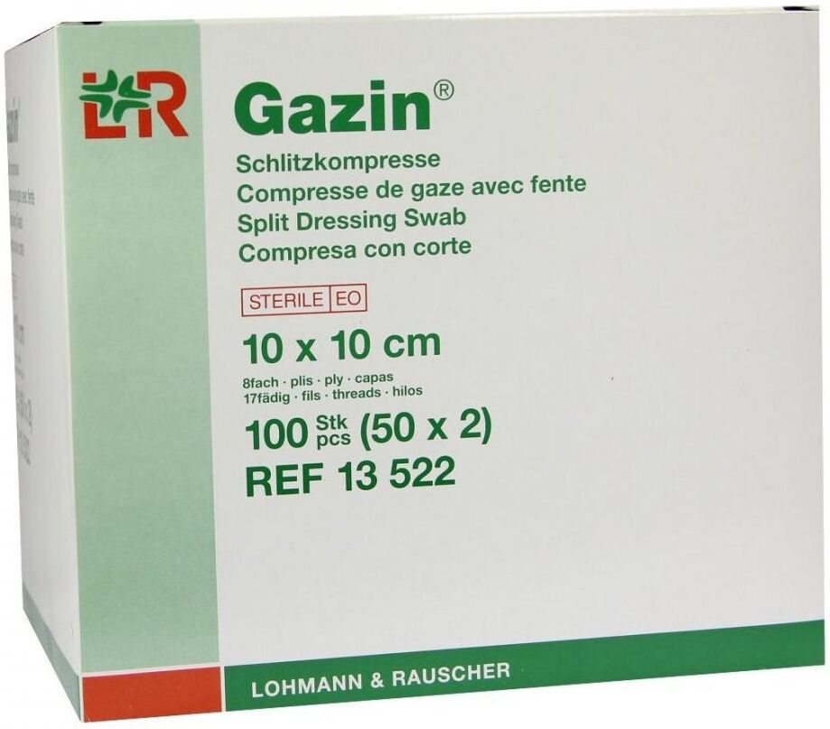 Gazin Schlitzkompressen 10x10cm 8fach steril