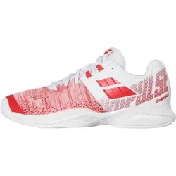 BABOLAT Damen Tennisschuhe Indoor "Propulse Blast Indoor", Größe 38 1⁄2 in Weiß White/Hibiscus 1022