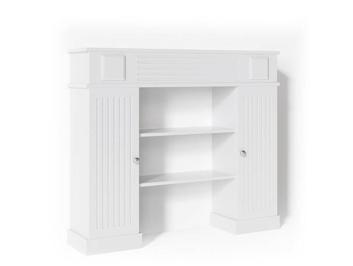 Vicco Kaminumrandung Weiß 119.5 x 103 cm, Holzwerkstoff, Rechteckig, 119.5x103x27.3 cm, Kleinmöbel, Kamine & Zubehör