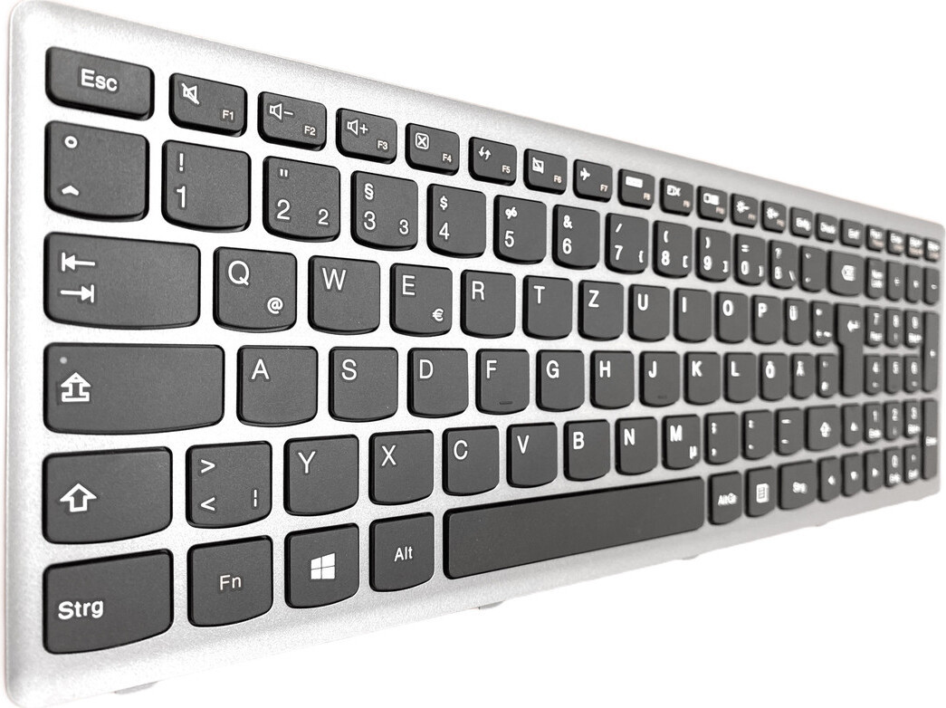 T-ProTek DE Schwarz toetsenbord met grijze rand, compatibel met IBM Lenovo Ideapad G500S