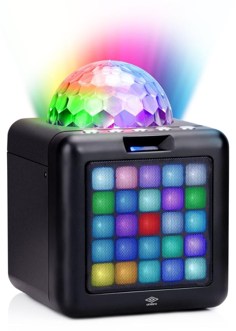 Draagbare Bluetooth karaoke-luidspreker met microfoon en LED-verlichting, zwart/multicolor