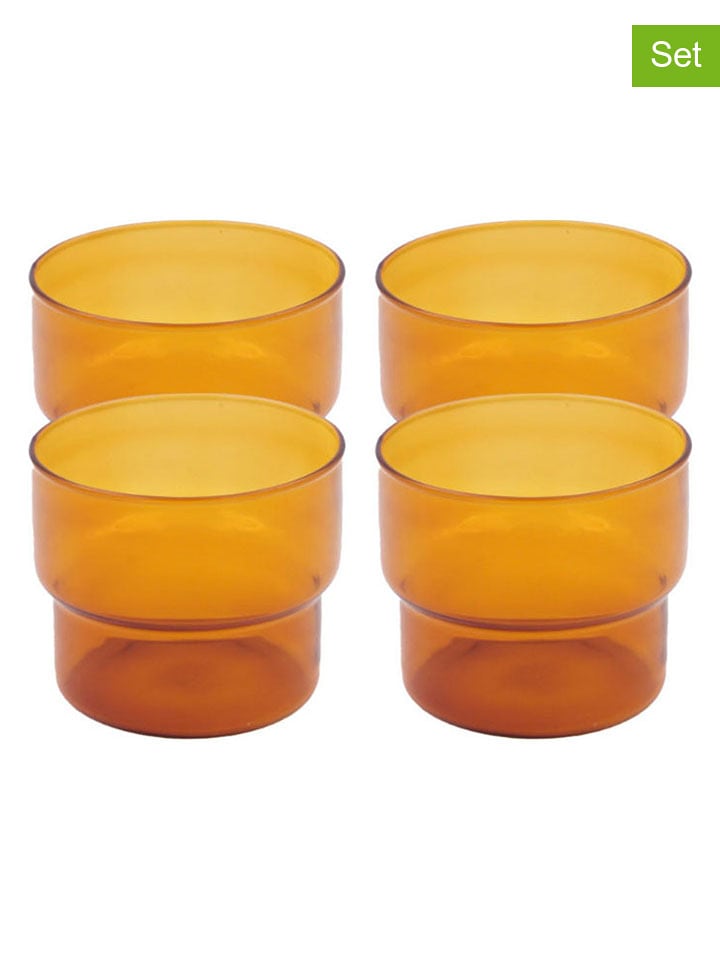 Ard'time 4er-Set: Gläser "Ambre" in Orange - 280 ml - onesize
