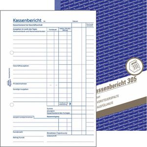 Zweckform Avery  305 Kassenbericht A5 50 Blatt