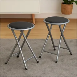 HTI-Living, Hocker, Faltbarer Hocker mit Metallgestell und Kunstleder Sitzhöhe 45 cm klappbar (30 x 45 cm)