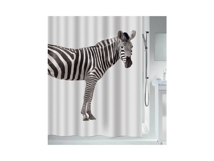 Spirella Duschvorhang Zebra 180x200cm Schwarz