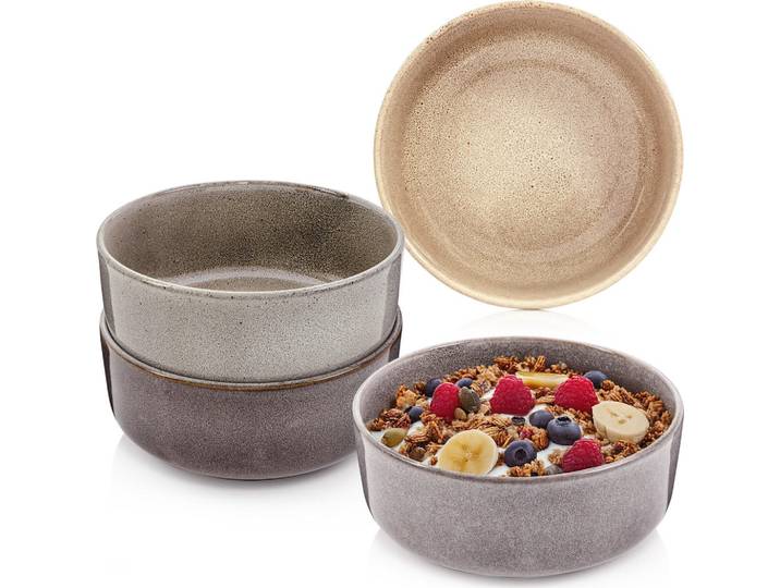 Sänger Schalen SET Kairo - 4 teilig aus Steingut, Mehrfarbig, Keramik, kratzfest, Geschirr, Schalen & Schüsseln, Müslischalen
