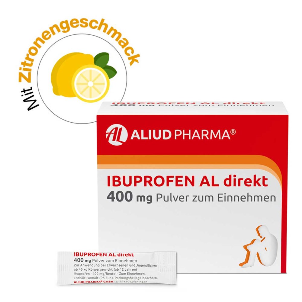 ALIUD Pharma GmbH Ibuprofen AL direkt 400 mg Pulver bei Fieber und Schmerzen 15460724