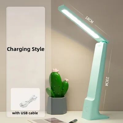 Discount Dollar Deals LED Folding Desk Lamp With USB Charging, Touch Control, Dimmable Eye Protection, Perfect For Reading And Study In Office green Charging