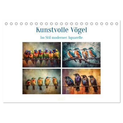 Kunstvolle Vögel (Tischkalender 2027 DIN A5 quer), CALVENDO Monatskalender