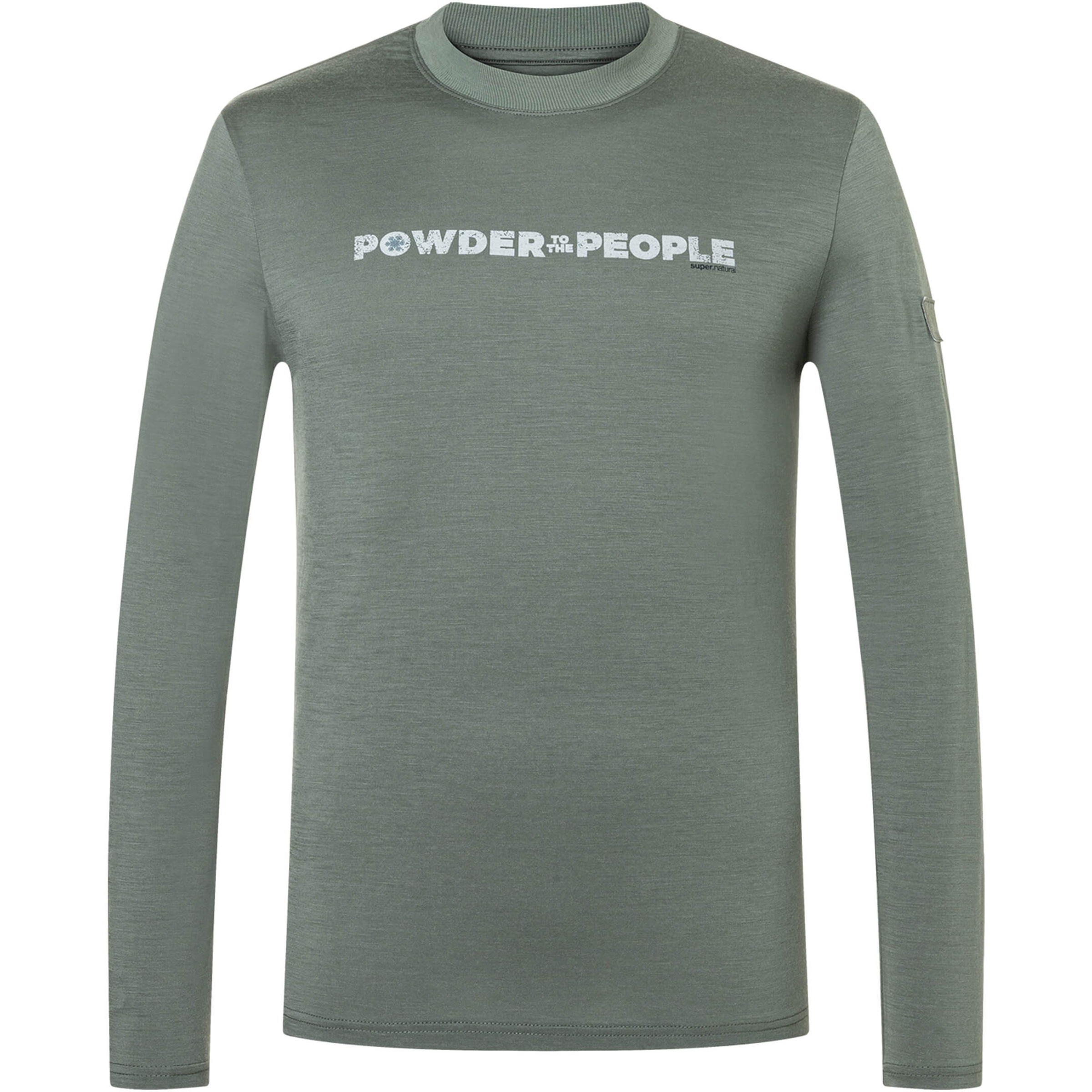 Super.Natural Powder To The People J Herren Longsleeves oliv Größe L Lifestyle Hautfreundlich Merinowolle