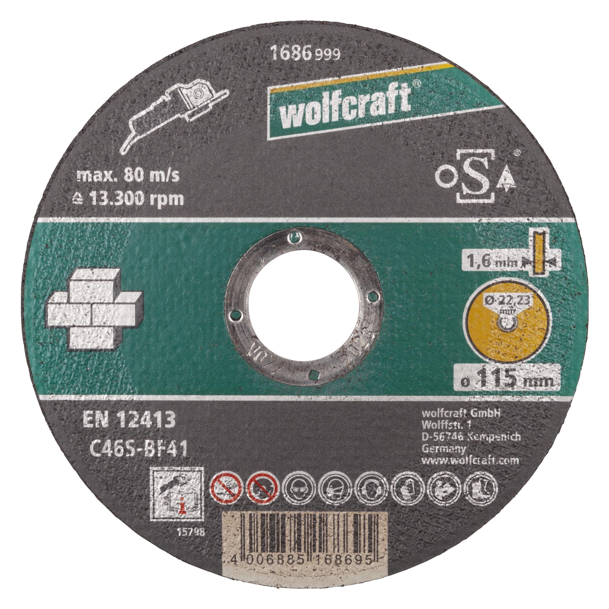 wolfcraft 1 Trennscheibe Stein ø115x1,6x22,2mm (1686999)