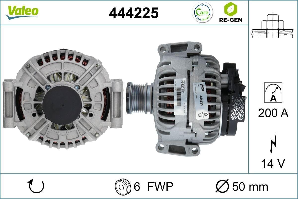 VALEO 444225 Lichtmaschine Generator LiMa 200A 14V passend für MERCEDES-BENZ SPRINTER 3-t Bus (903) SPRINTER 2-t Bus (901, 902)