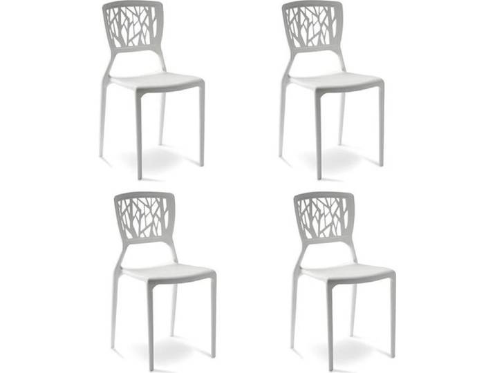 Lot de 4 chaises blanches - Verdi - DESIGNETSAMAISON