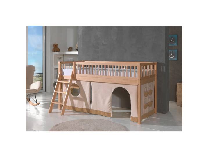Vipack Hochbett, Buchefarben, Holz, Buche, massiv, 90x200 cm, Babymöbel & Kindermöbel, Kinderzimmer & Jugendzimmer, Kinderbetten, Hochbetten
