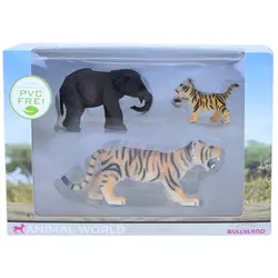 Animal World Figuren - Elefant, Tiger, Tigerbaby