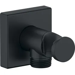Duravit Wandanschlussbogen UV0630010046 DN 15, mit Brausehalter, Rosette eckig, schwarz matt