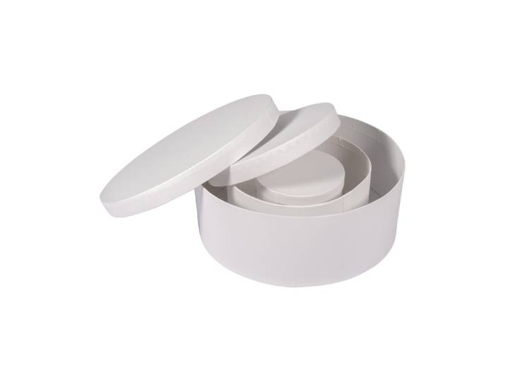 Rayher Pappmaché Boxen Rund ⌀ 24 17 10 cm 3 Stück