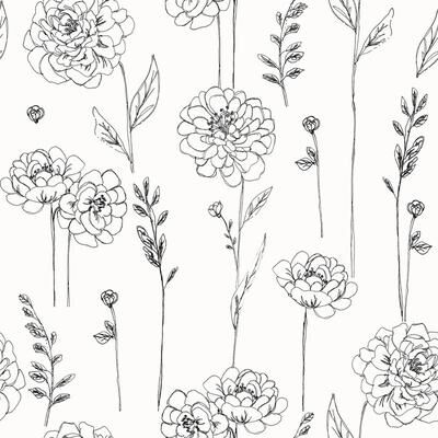 RoomMates Black Maisey Peel and Stick Wallpaper
