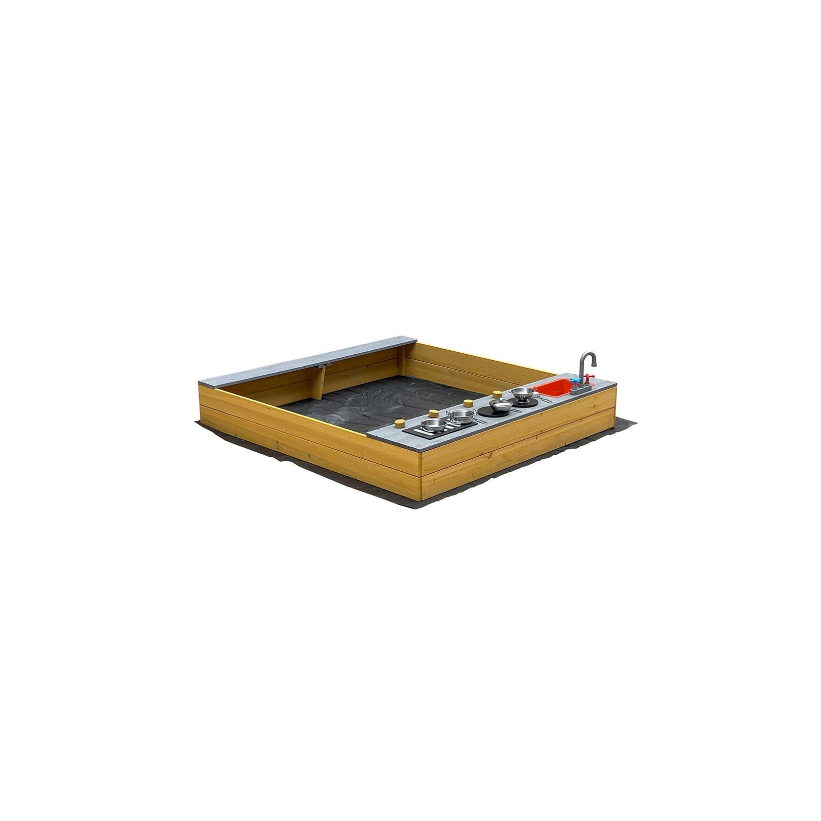 HOME DELUXE Sandkasten mit Spielküchenzeile COOKY - Natur