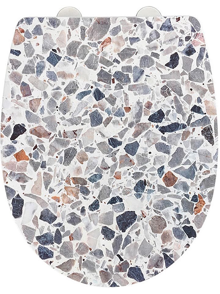 Wenko Absenkautomatik-WC-Sitz "Terrazzo" in Hellbraun/ Grau - onesize