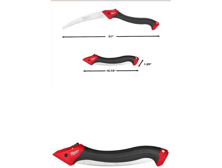 Milwaukee 4932498624/48-22-9371 Scie à main pour le travail du bois, scie de jardin, scie à bois d'extérieur, petite scie manuelle, scie courbée