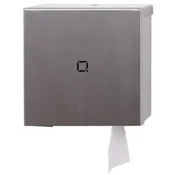 Qbic-line Toilettenpapierhalter Jumborolle mini Edelstahl Großrollenspender für eine Großrolle, Durchmesser 210 mm