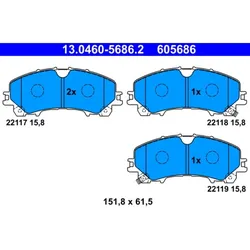 Bremsbelagsatz Scheibenbremse ATE 13.0460-5686.2 für Infiniti Renault Q50