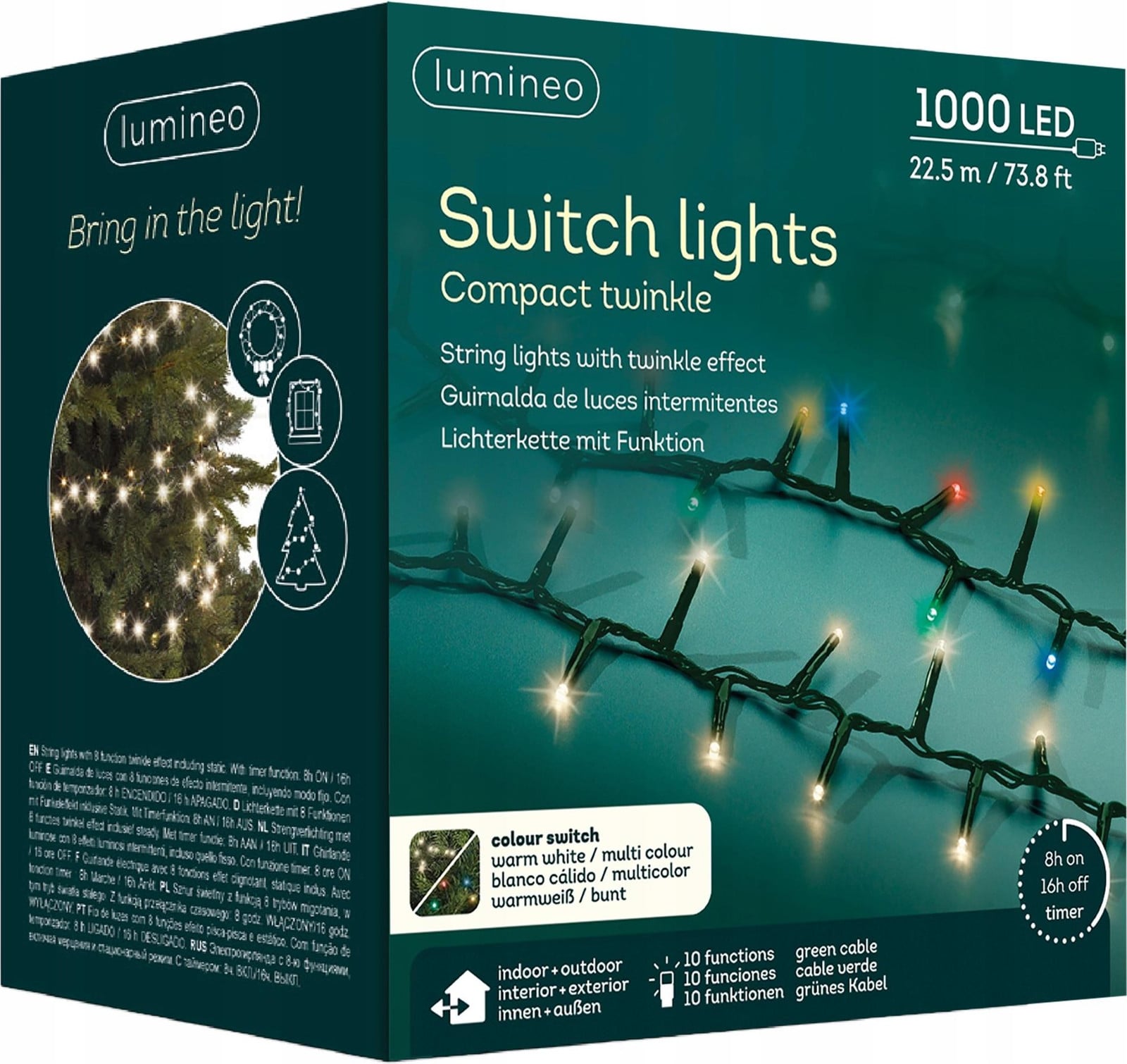 Kaemingk LED-lichtslingers multicolor voor kerstmis