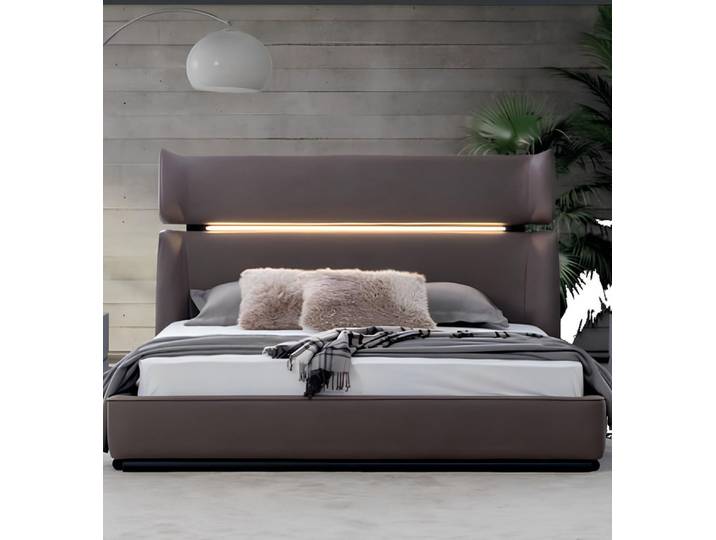 JVmoebel Schlafzimmer-Set Luxus Bett in modernem Grau mit elegantem Design und stabiler Bauweise, (Bett), Made in Europa