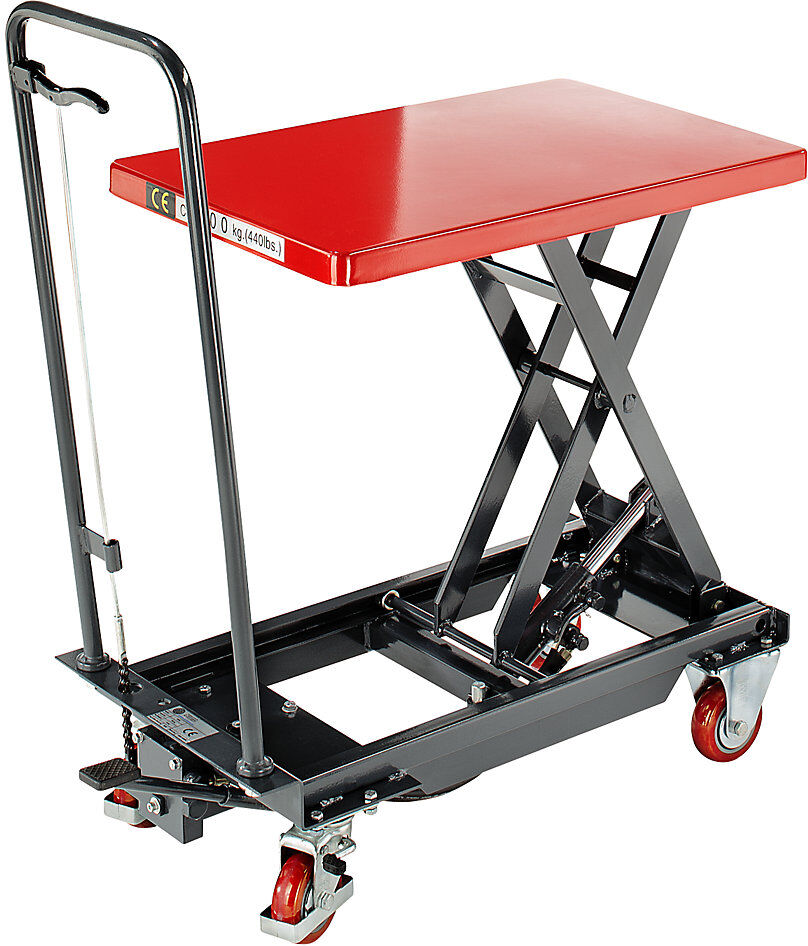 Hub-Plattformwagen, Hubbereich 265 - 755 mm, Tragfähigkeit 200 kg eurokraft basic