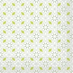Mank Serviette Tissue Mia in Apfelgrün, 40 x 40 cm, 100 Stück - Ornamente Rauten