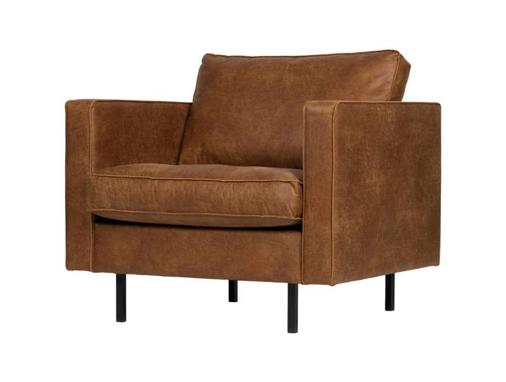 Livetastic Sessel Rodeo classic, Cognac, Metall, Kombination Echtleder/Stoff, Rindleder, 98x83x88 cm, Made in EU, Wohnzimmer, Sessel, Sonstige Sessel