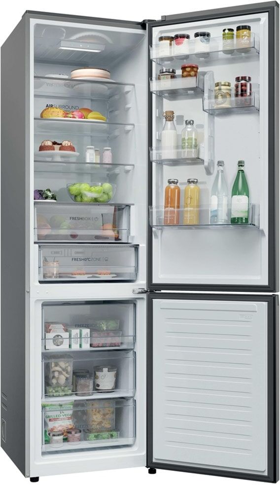 HAIER Kühl-/Gefrierkombination "HDPR3620ANPD", Energieeffizienz: A (A-G), silber (edelstahl), Rechtsanschlag, NoFrost, Kühlschränke, FreshZone (0 C), Total No Frost