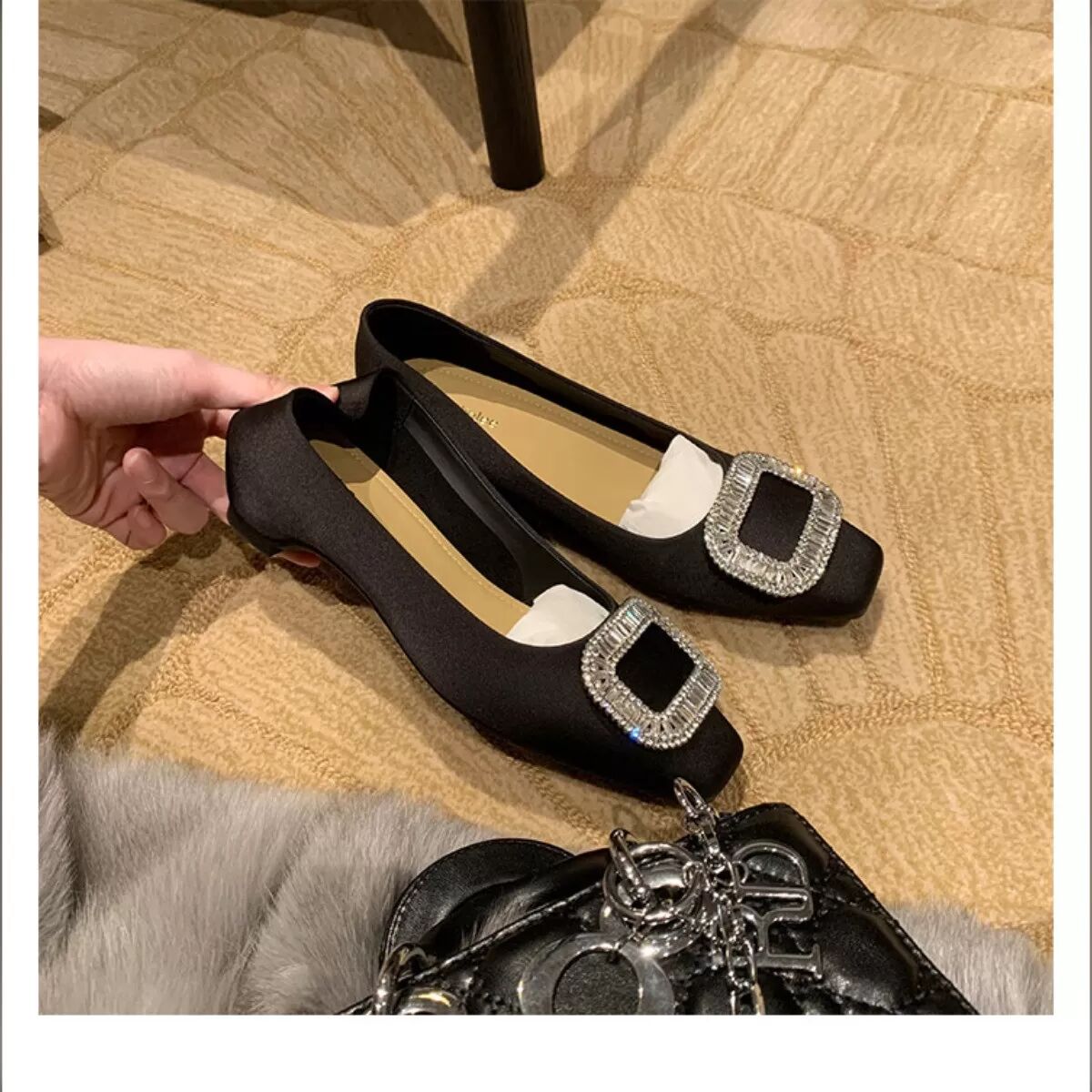 INF Stilvolle Damen Leder Plateau Schuhe mit eckiger Spitze und verstecktem 3 cm Keilabsatz Schwarz 40