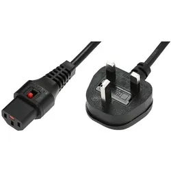 MicroConnect Power Cord UK Type G - C13 (5 m), Stromkabel, Schwarz
