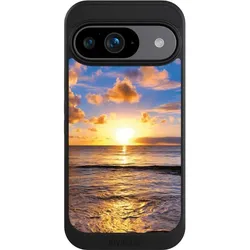 Nivocase Hülle für Google Pixel 9 Handyhülle NIVOcore Case Schwarz Meer Sonnenuntergang Strand (Google Pixel 9), Smartphone Hülle, Schwarz
