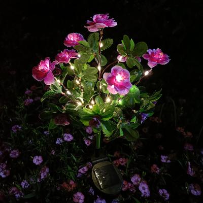 Outdoor Solar Garden Lights Azalea Flowers Outdoor Solar Waterproof Lights, LED Solar Powered Garden Lights, Summer Lawn Pathway Decoration purple 1pcs