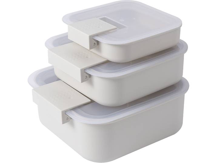 Aufbewahrungsbox Lou Beige Polypropylen B 22.3 T 21 cm - Farbe: Cream - Material: Polypropylen / Silikon