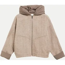 Outdoor-Jacke mit Kapuze Beige M
