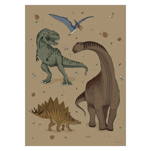 Poster met lijst van Poster & Frame - Marenberg Dinosaurer - 29.7 x 42 cm