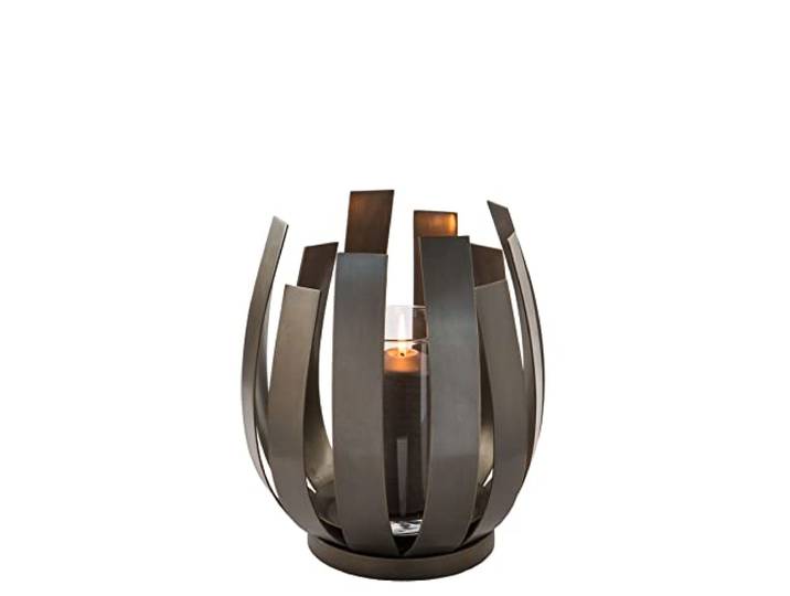 Fink Orfea, Windlicht mit Glas, Edelstahl, antik Bronze, H= 30 cm, Ø 28 cm Neuheit 2020 146111