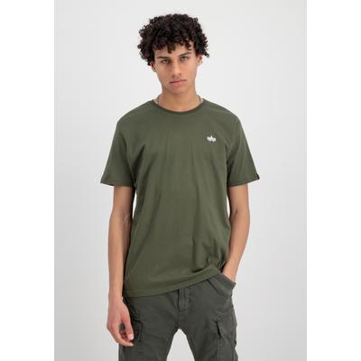 T-Shirt ALPHA INDUSTRIES "Unisex EMB T-Shirt", Herren, Gr. XS, grün (dunkelgrün), Obermaterial: 100% Baumwolle, Shirts T-Shirt